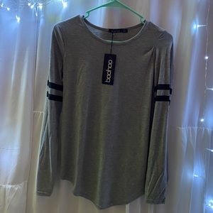 Grey “Shona baseball long sleeve top”